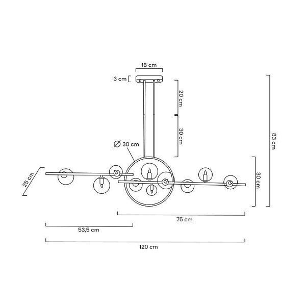 Lampa wisząca ALURE LINE TWIN 120 czarna - Moosee